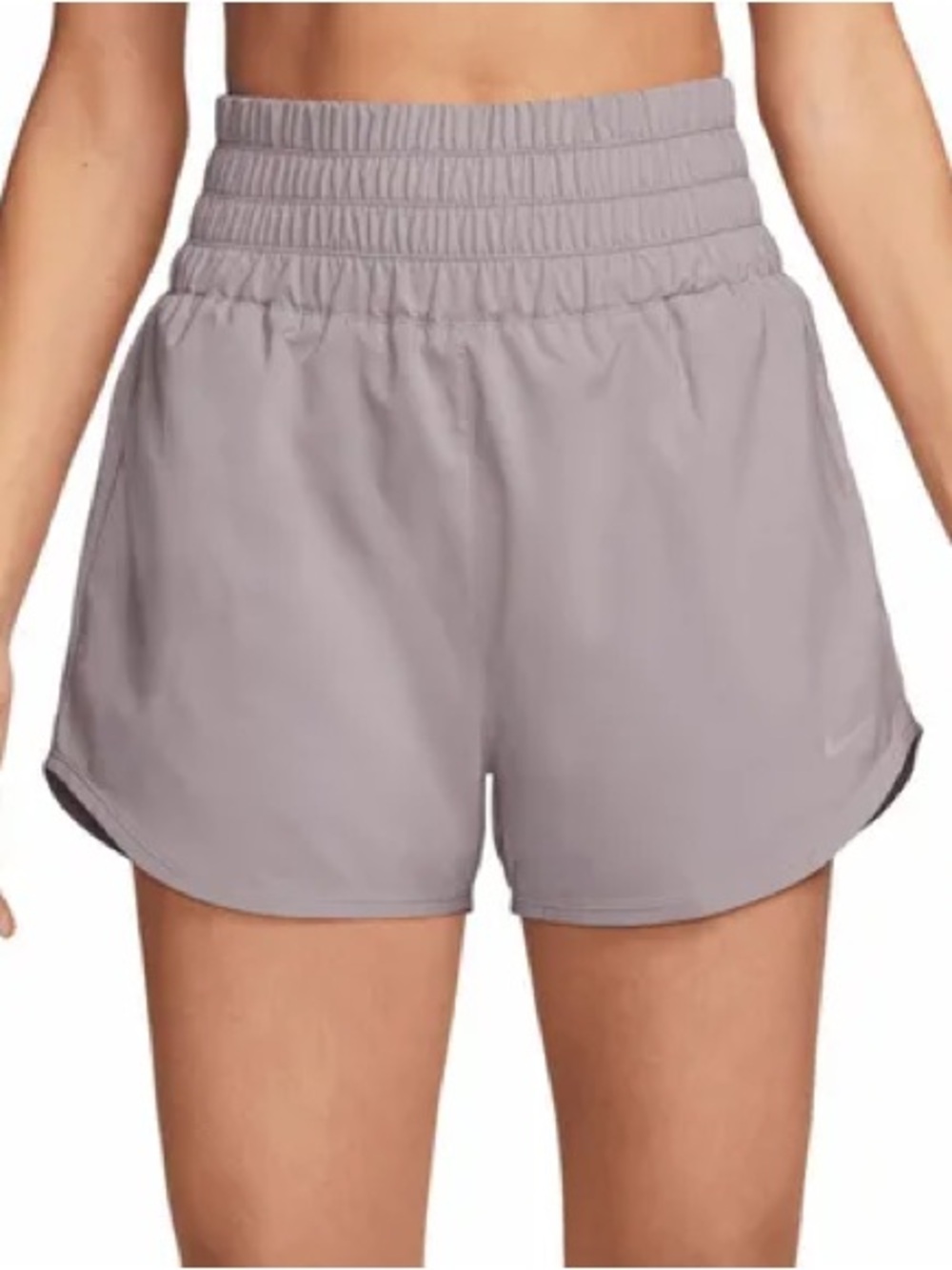 NIKE Neutral Smocked-Waist Shorts — Light Beige XS